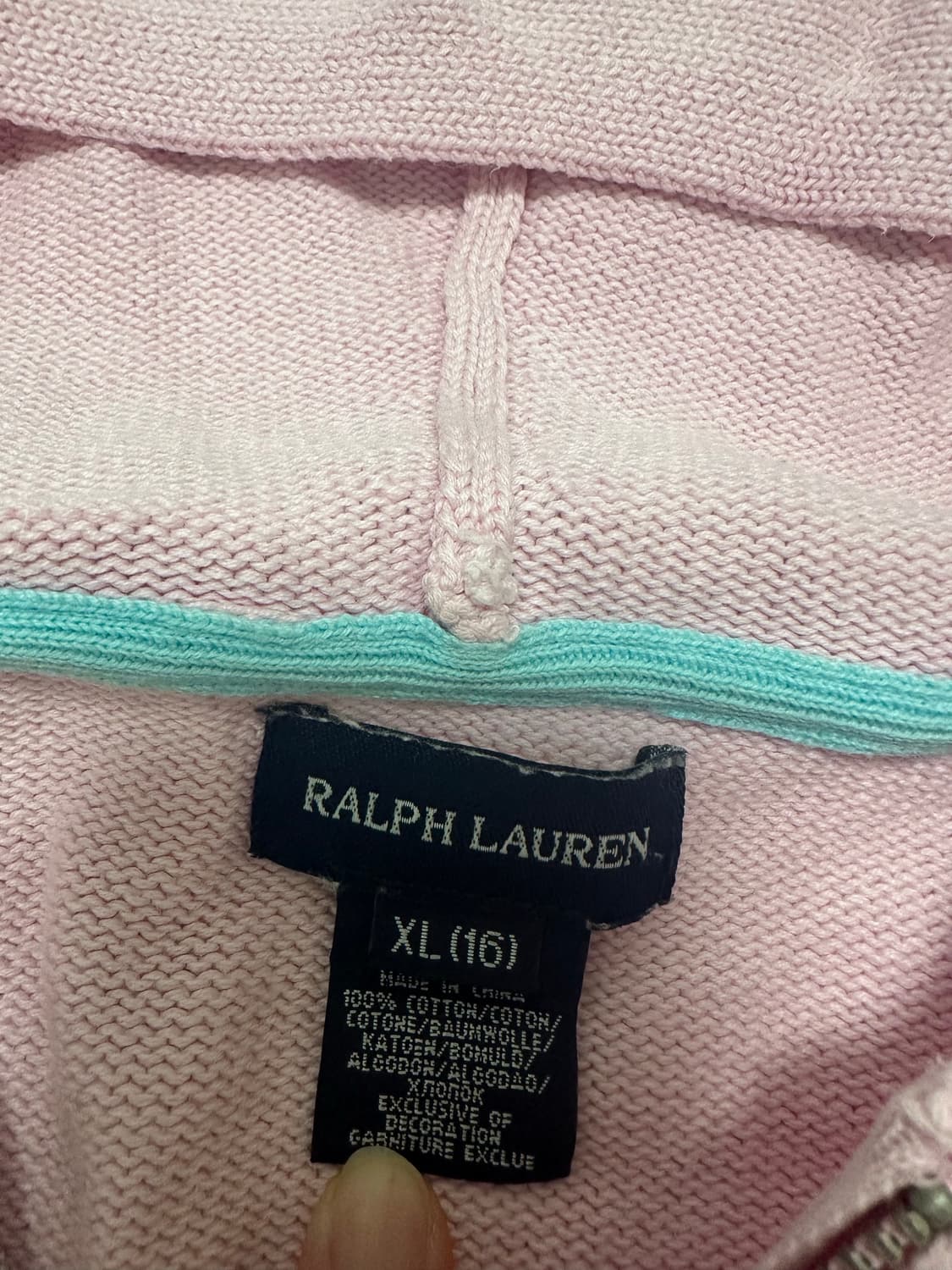 폴로 빅포니 핑크 후드니트집업 상품이미지5