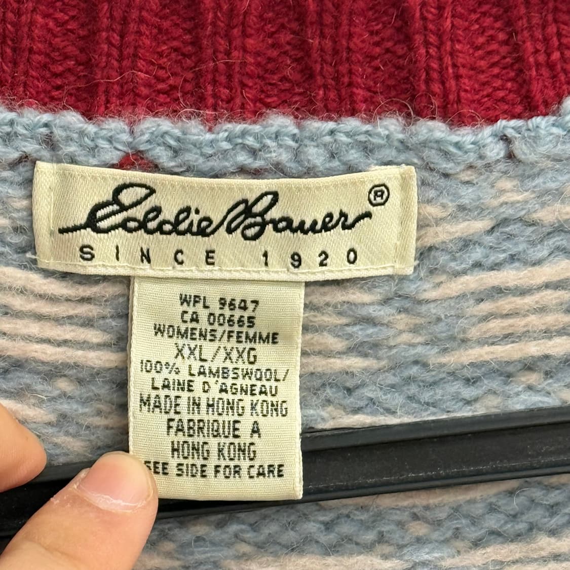 90s 에디바우어 100프로 램스울 노르딕 가디건 XXL 상품이미지2