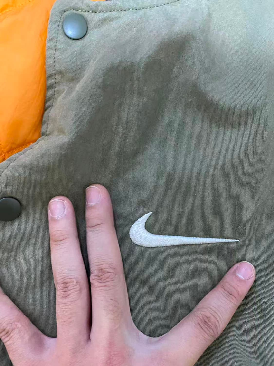 Xl 나이키 스투시 리버리블 자케 카키 상품이미지5