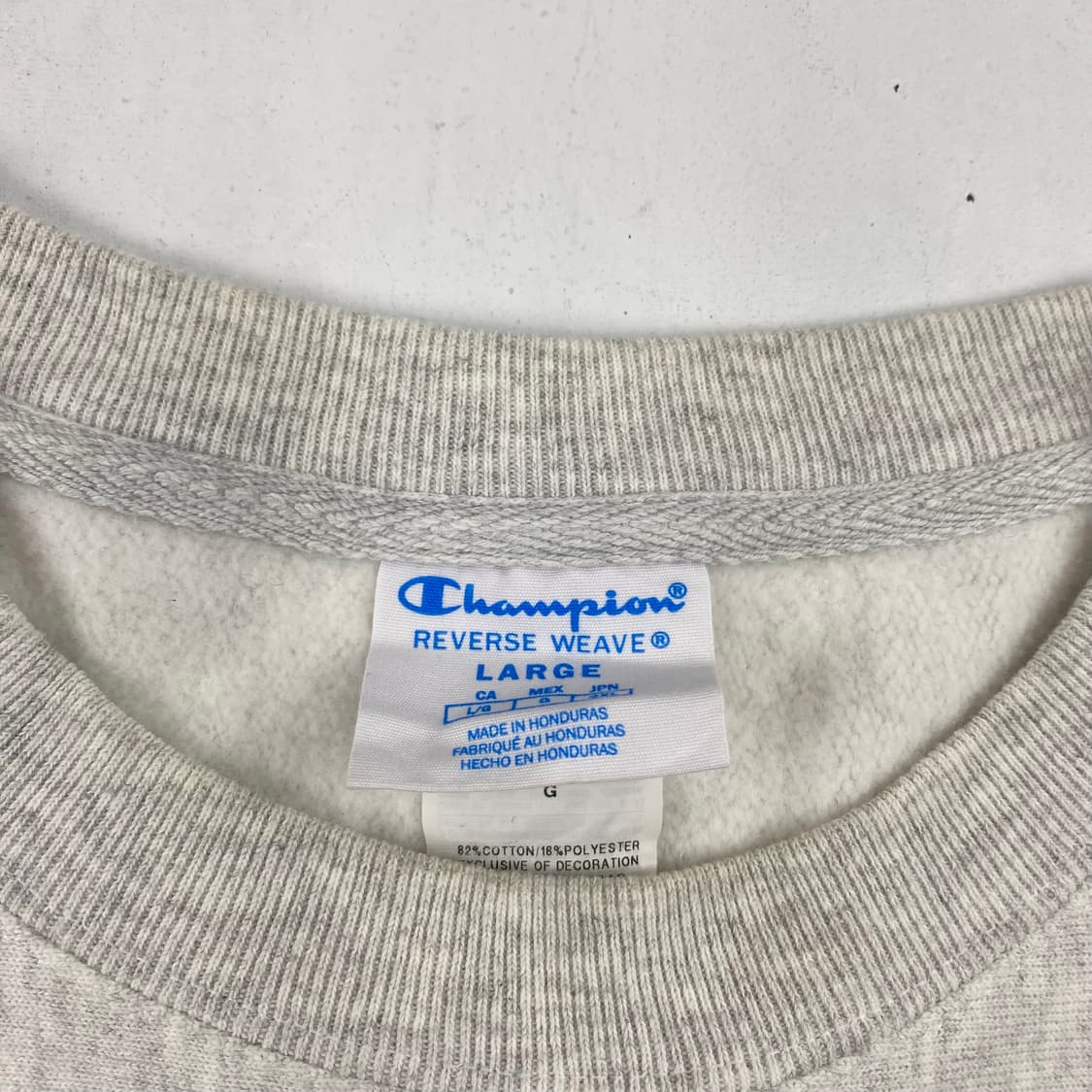 챔피언 리버스위브 블루 택 스펠아웃 빅로고 그레이 스웻 맨투맨 (100) 상품이미지6