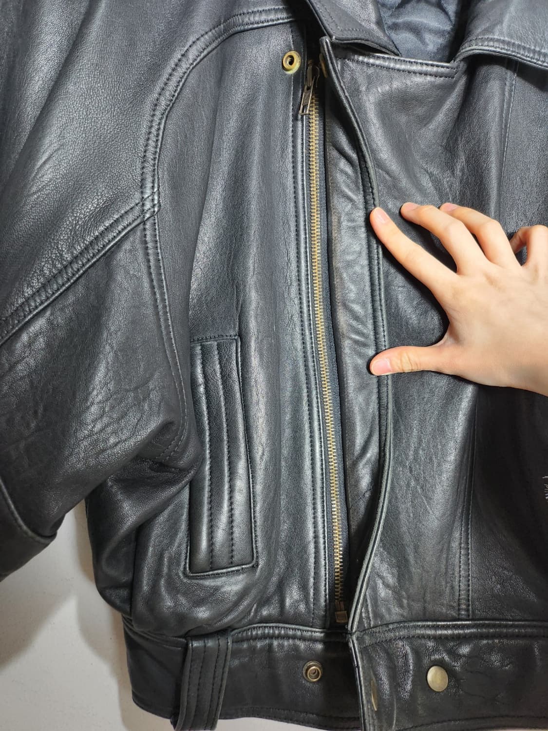 빈티지 양가죽 크롭 범버 자켓 상품이미지5