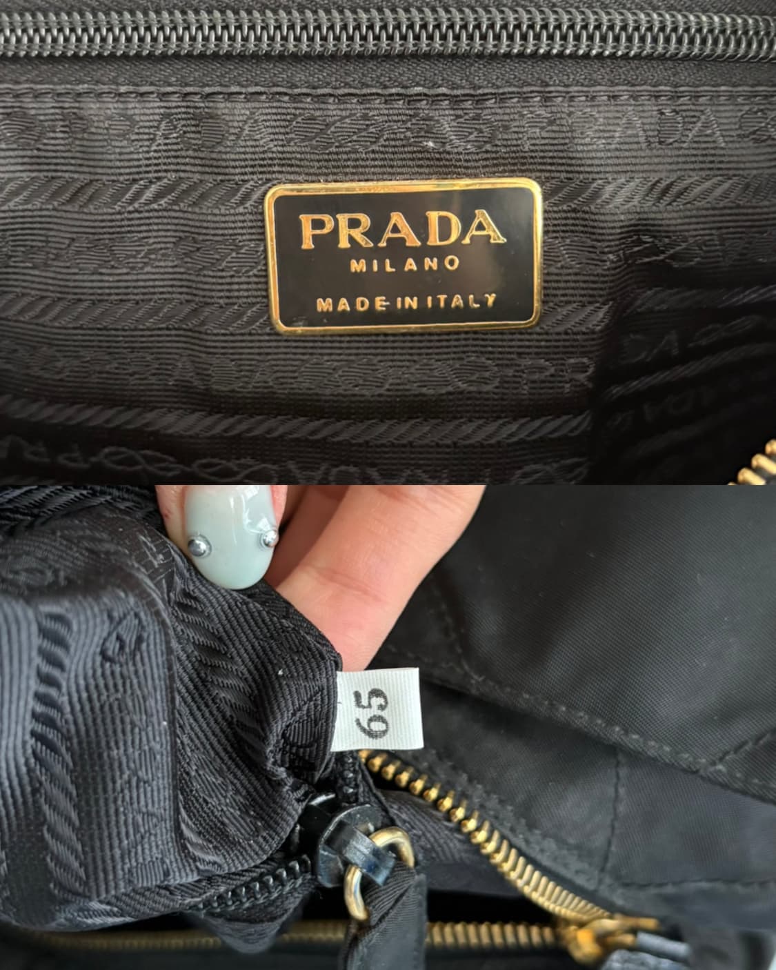 Prada 프라다 블랙 리나일론 퀄팅 체인 숄더백 상품이미지10