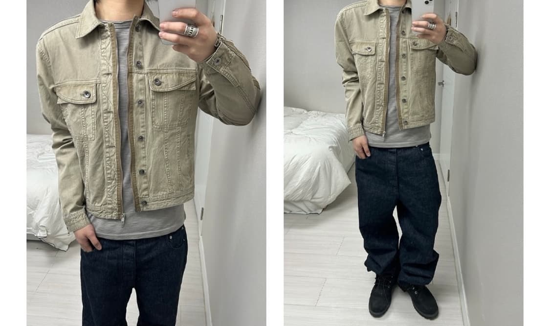 ETCE 다이드 트러커 자켓 베이지 상품이미지1