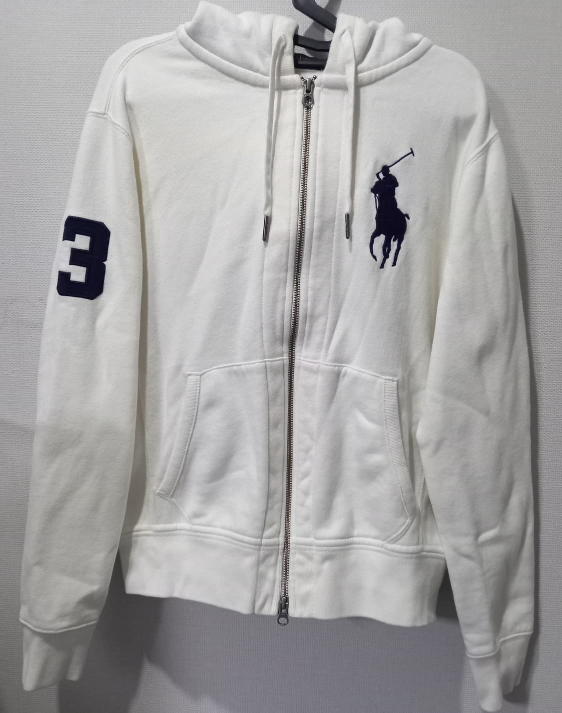 폴로 POLO 빅포니 화이트 체크 후드집업 90/S 상품이미지2