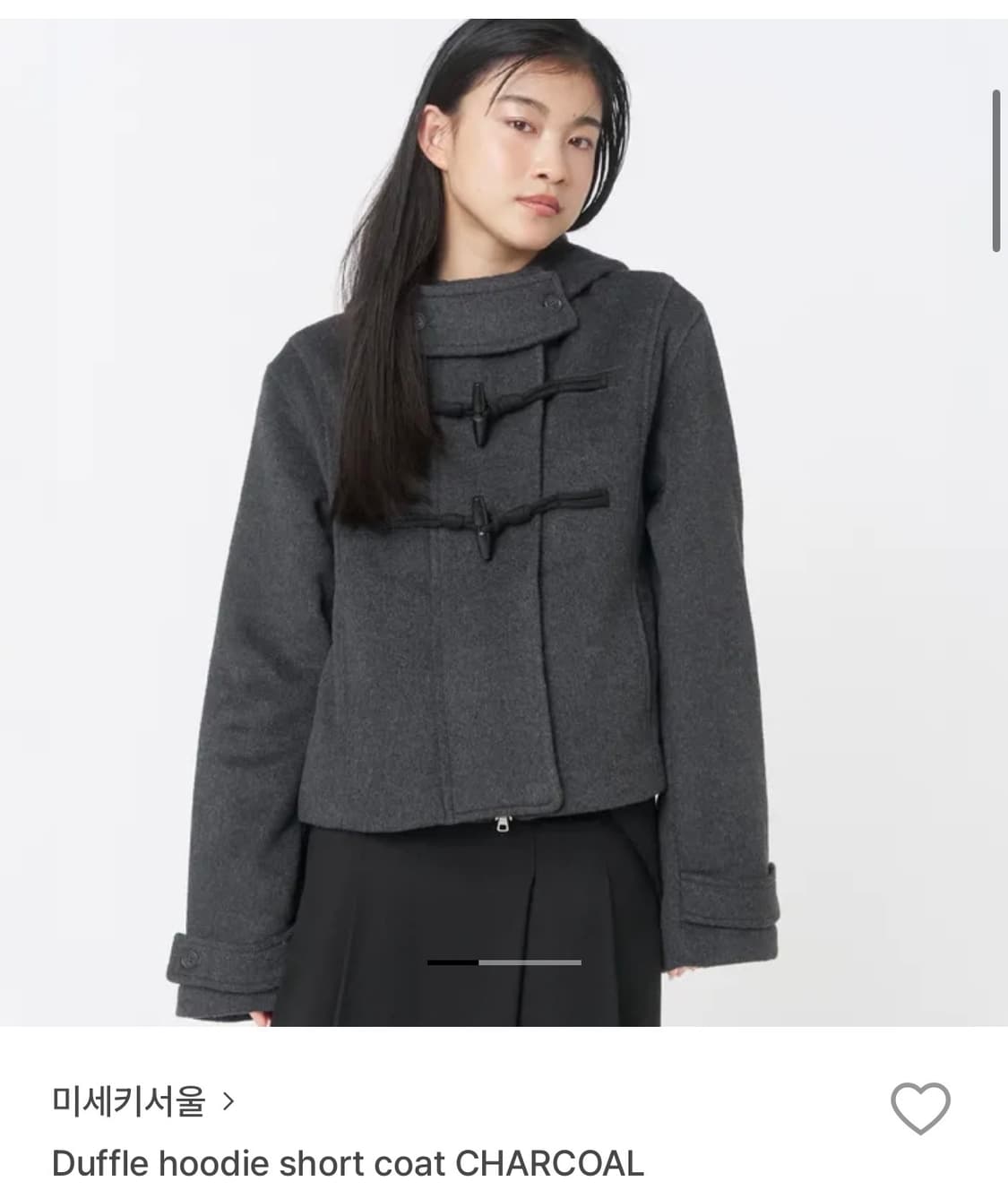 미세키서울 더플 후디 숏 코트 상품이미지1