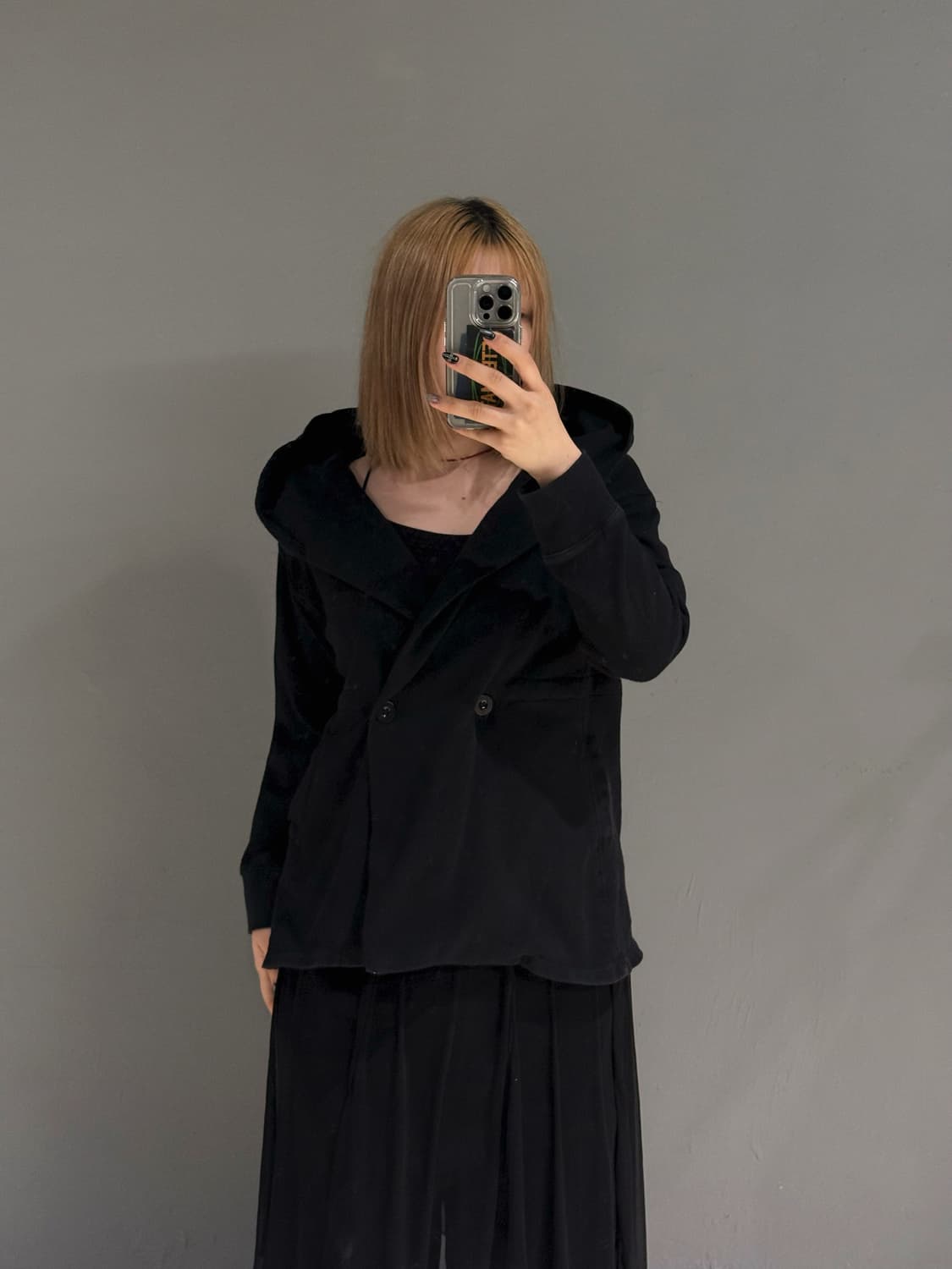 big hood double button cardigan 상품이미지2