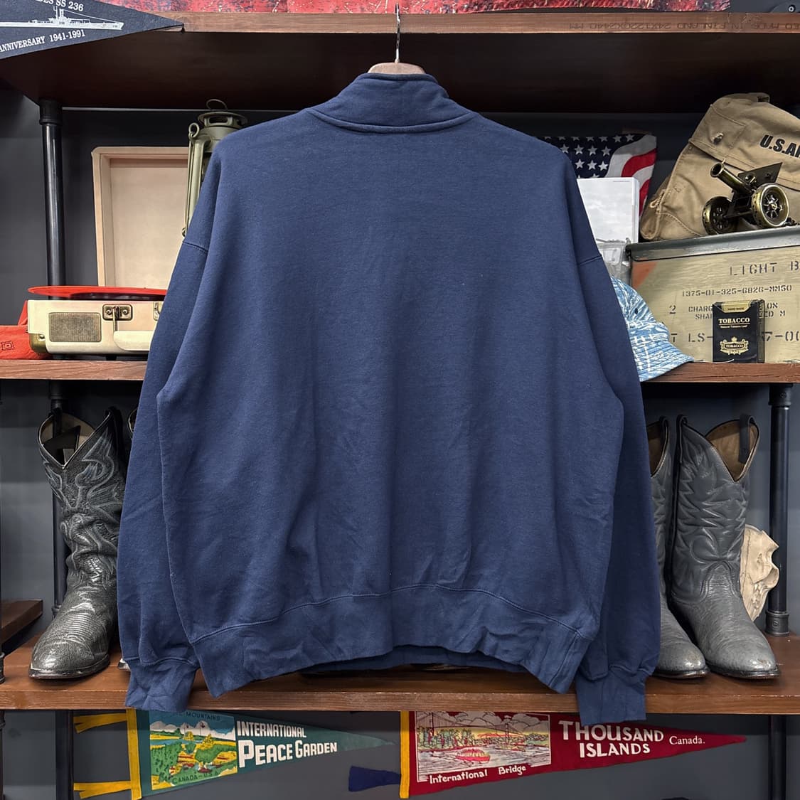 밴 데이비스 워크웨어 하프집업 기모 스웻셔츠 히든포켓 N703 상품이미지2