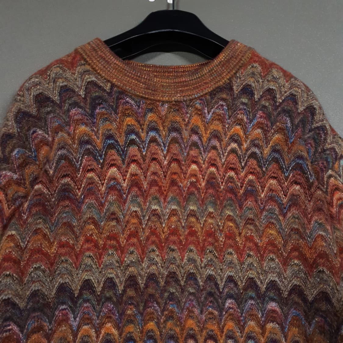 실측 M) 미쏘니 이태리 명품 에스닉 패턴 니트 크루넥 스웨터 희귀 상품이미지2