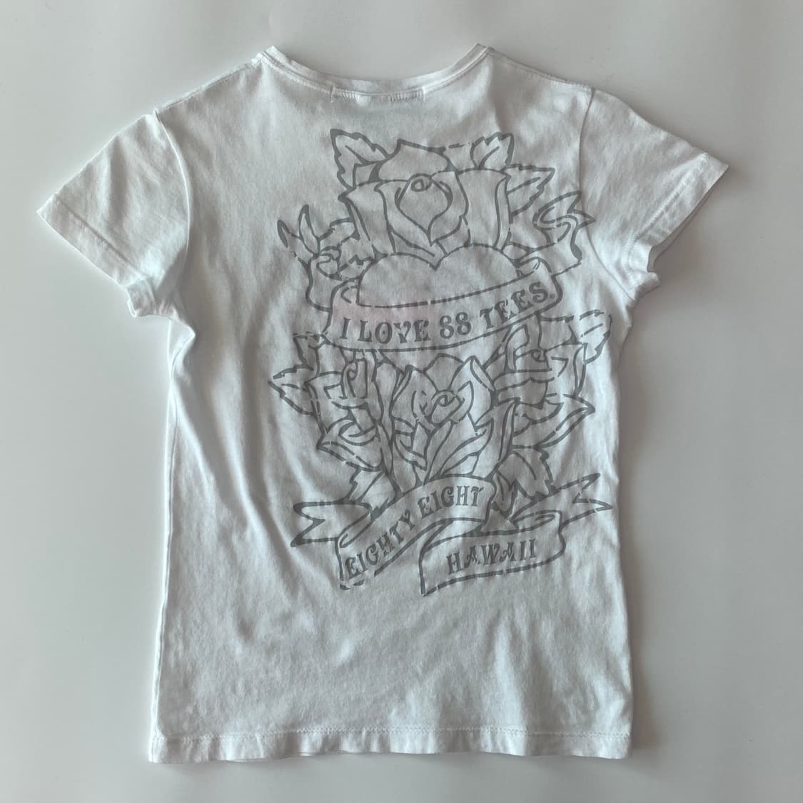 88티즈 하와이 올드스쿨 타투 그래픽 화이트 티셔츠 상품이미지3