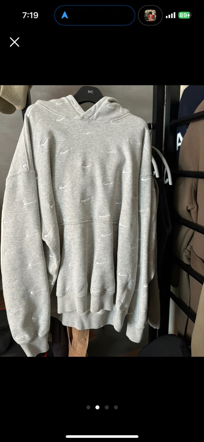나이키 nrg 스우시 로고 후드 그레이 헤더 상품이미지2