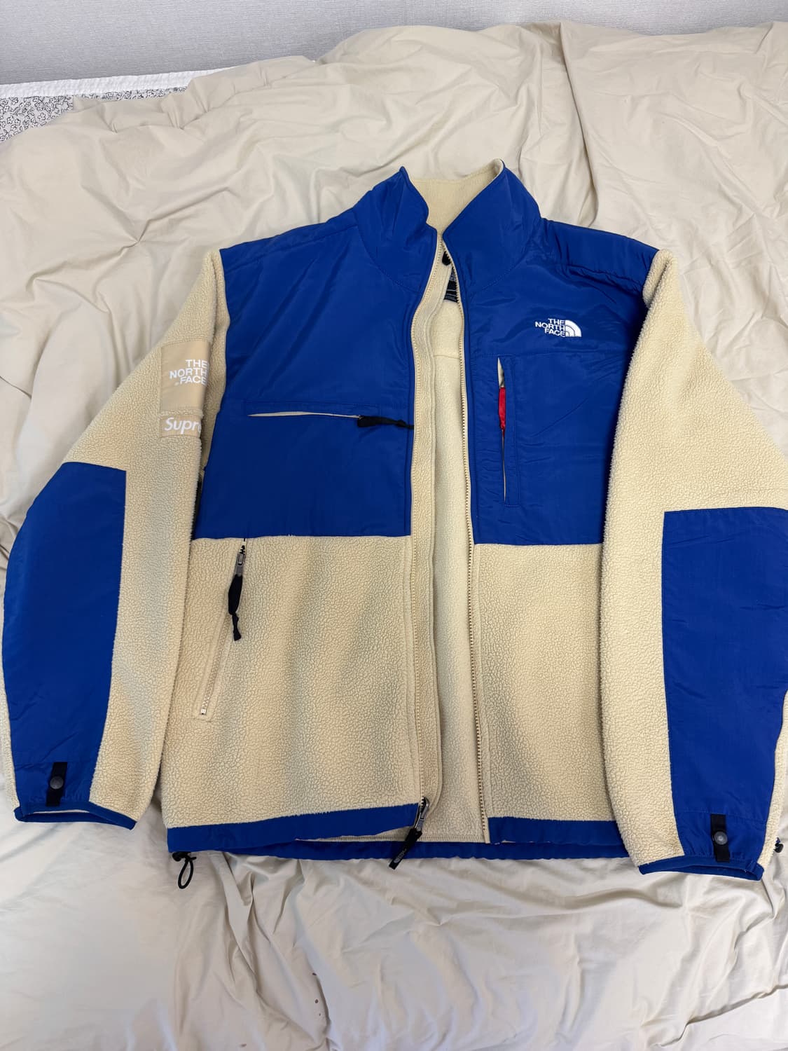 [L] 08fw 슈프림 노스페이스 디날리 후리스 플리스 크림블루 상품이미지1