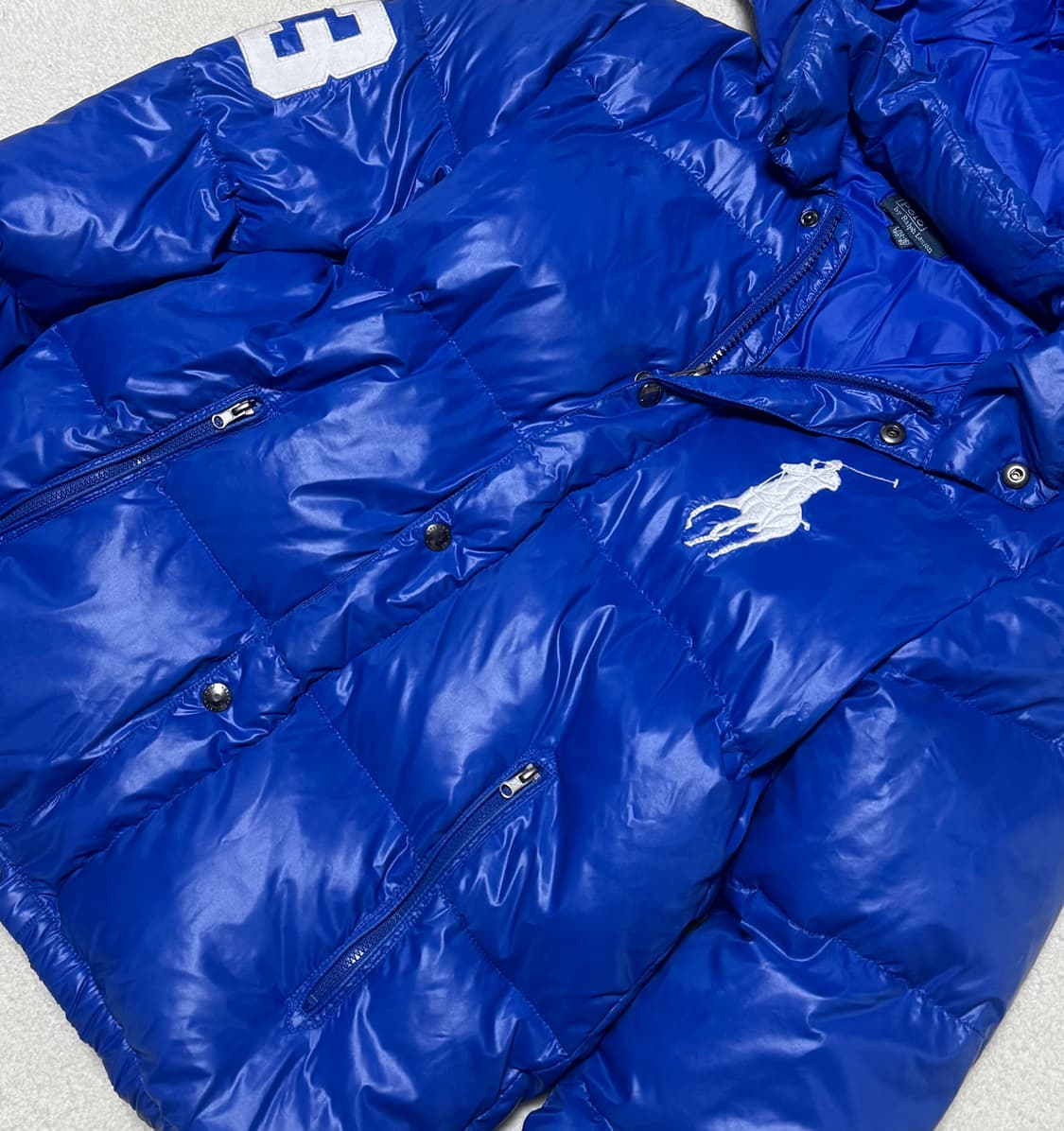 폴로 랄프로렌 빅포니 유광 블루 패딩 상품이미지3