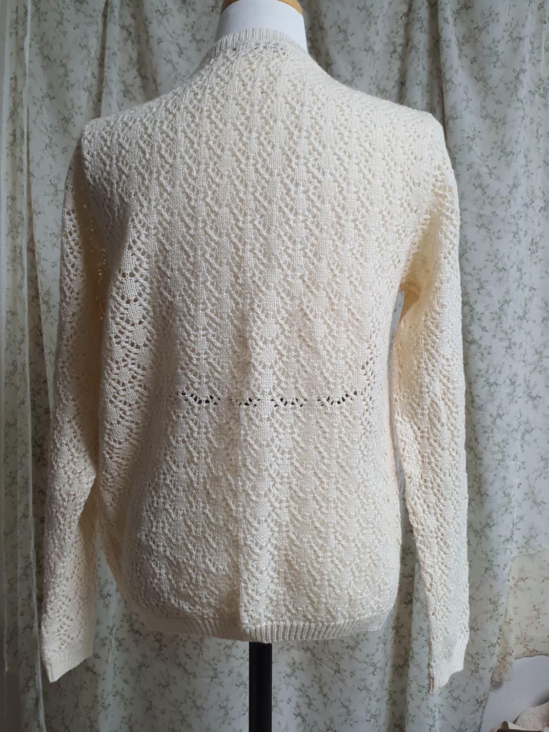 [일본빈티지] 아이보리 펀칭 니트 가디건 상품이미지3