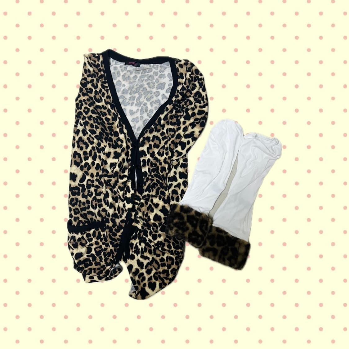 갸루깔 호피 가디건 히메갸루 오네갸루 라떼갸루 상품이미지1