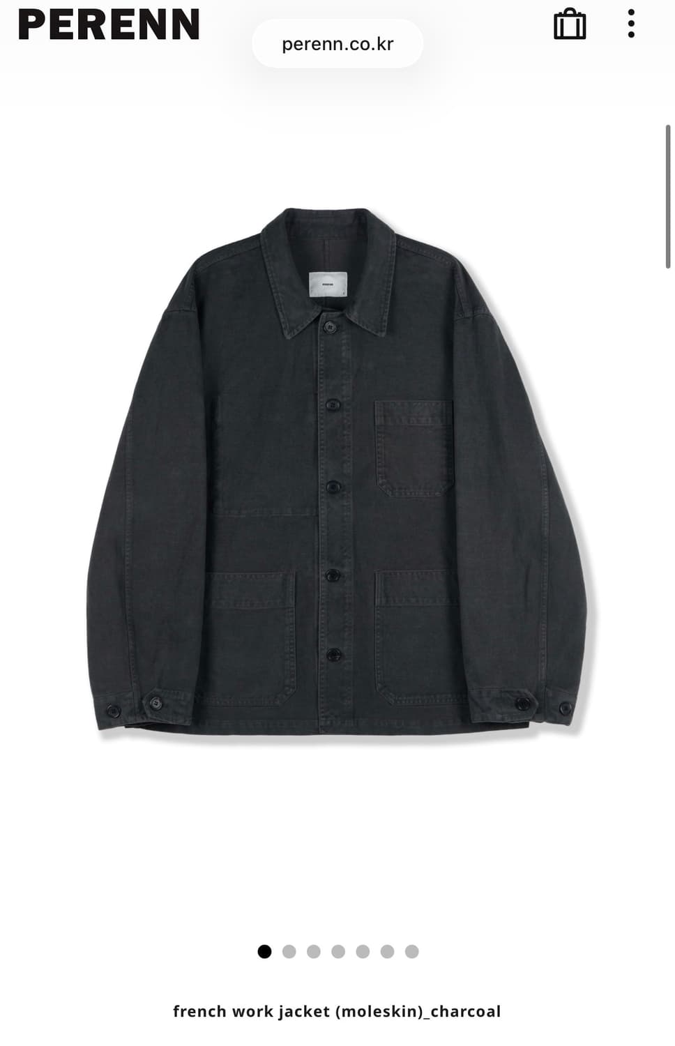 25fw) 퍼렌 프렌치 워크 자켓 차콜 색상  상품이미지1