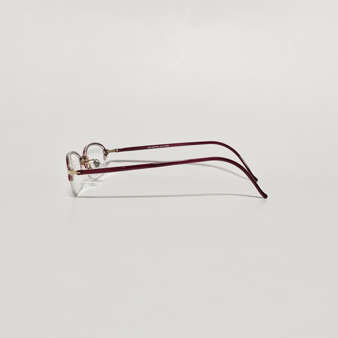 974 데드스탁 스퀘어 클리어 버건디 반무테 초경량 빈티지안경 상품이미지4
