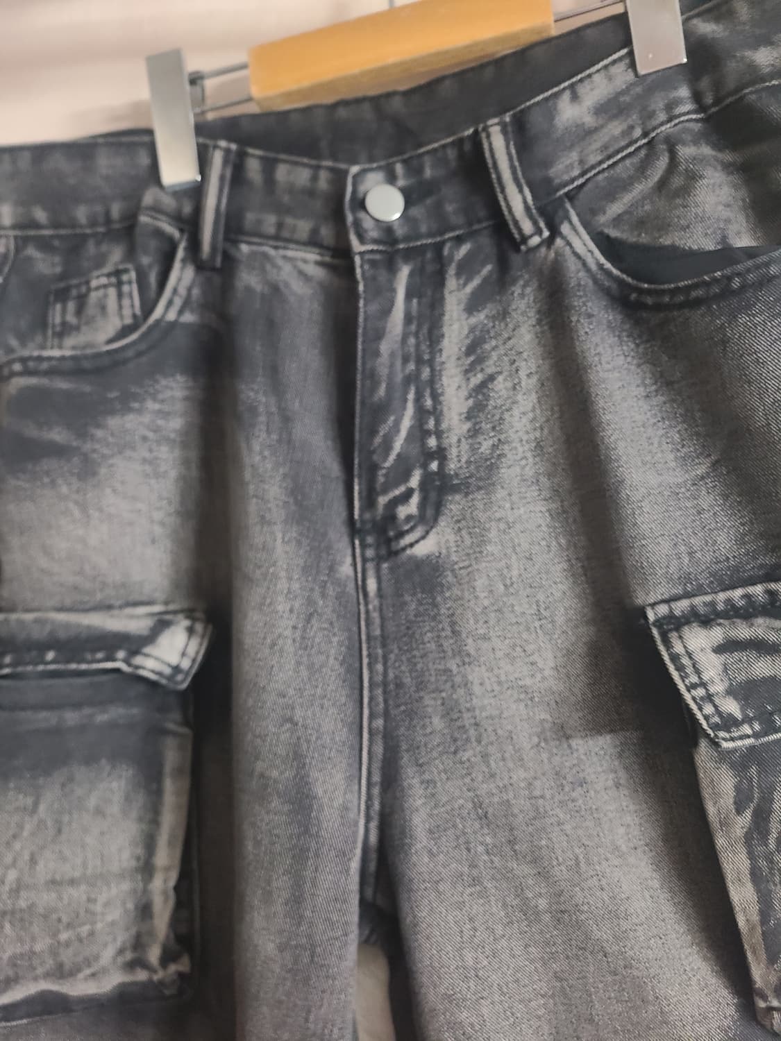 워싱 블랙 카고 데님 팬츠(30-31) 상품이미지6