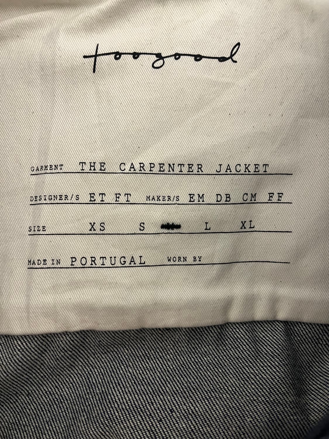 [M] toogood 투굿 데님 카펜터 자켓 상품이미지4