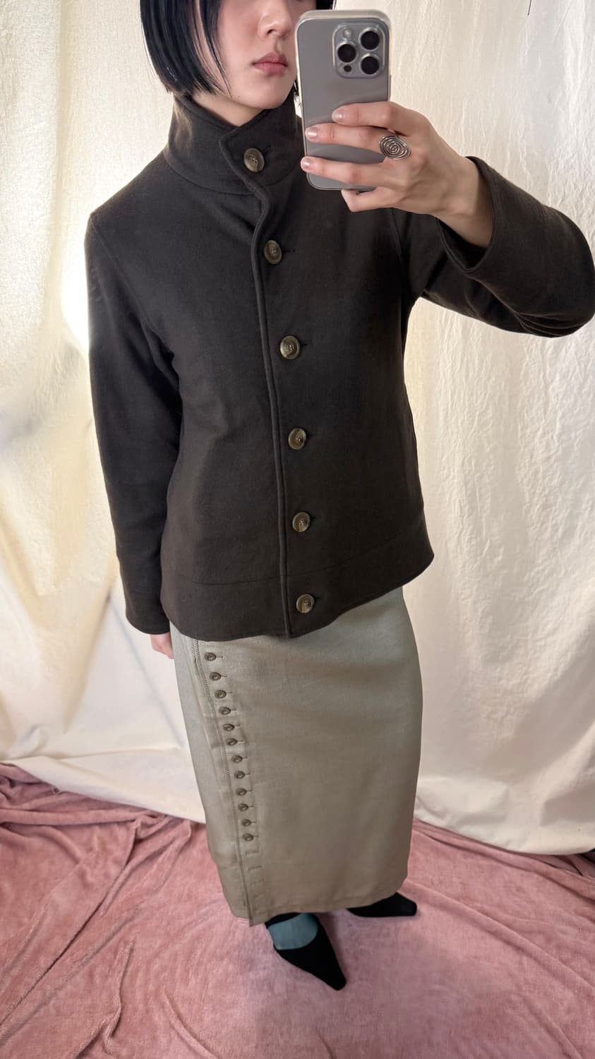 Hitomi Hiroshima 퀼티드 하이넥 자켓 상품이미지3