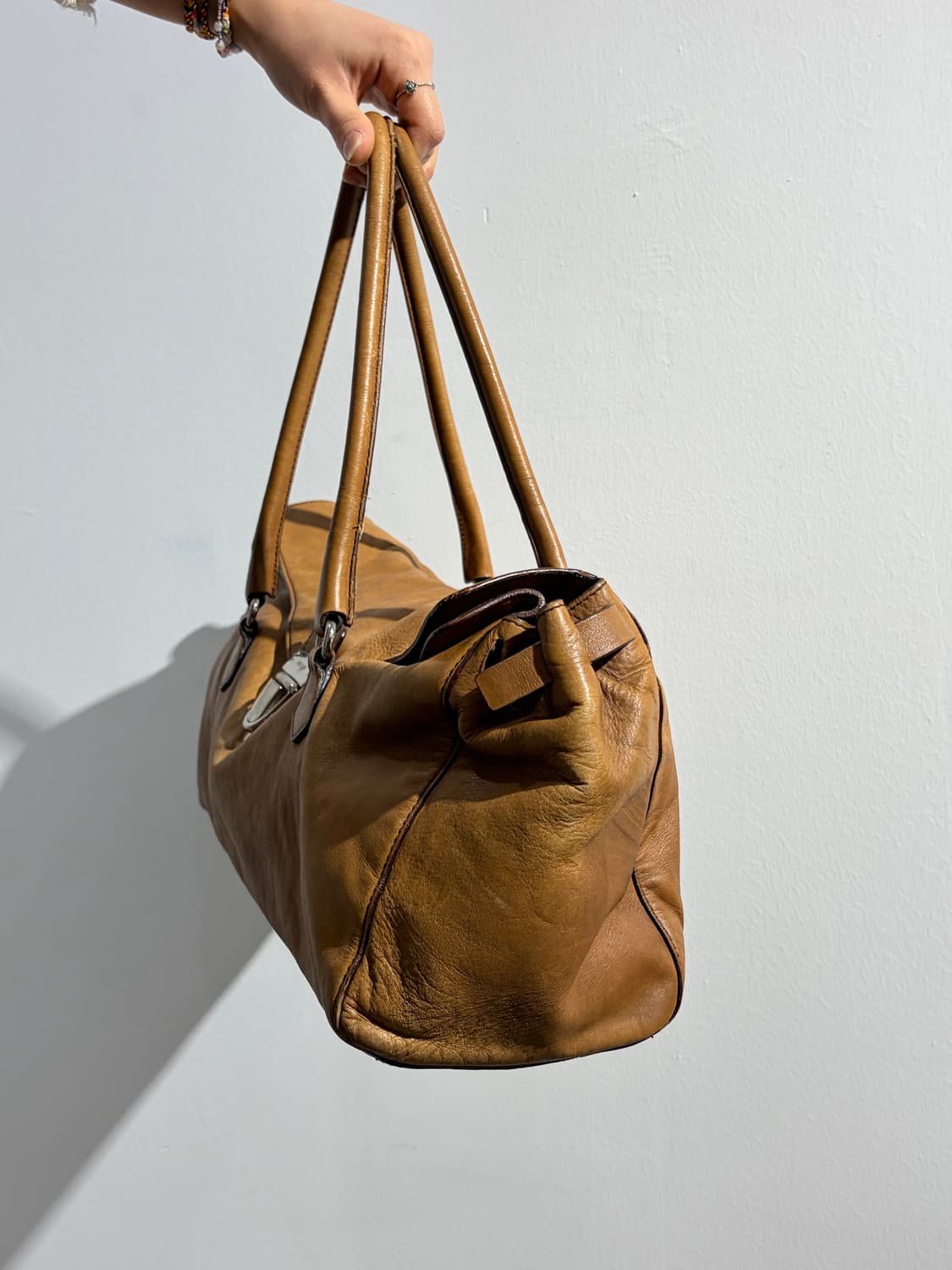 프라다 레더 가죽 숄더백 가방 상품이미지5