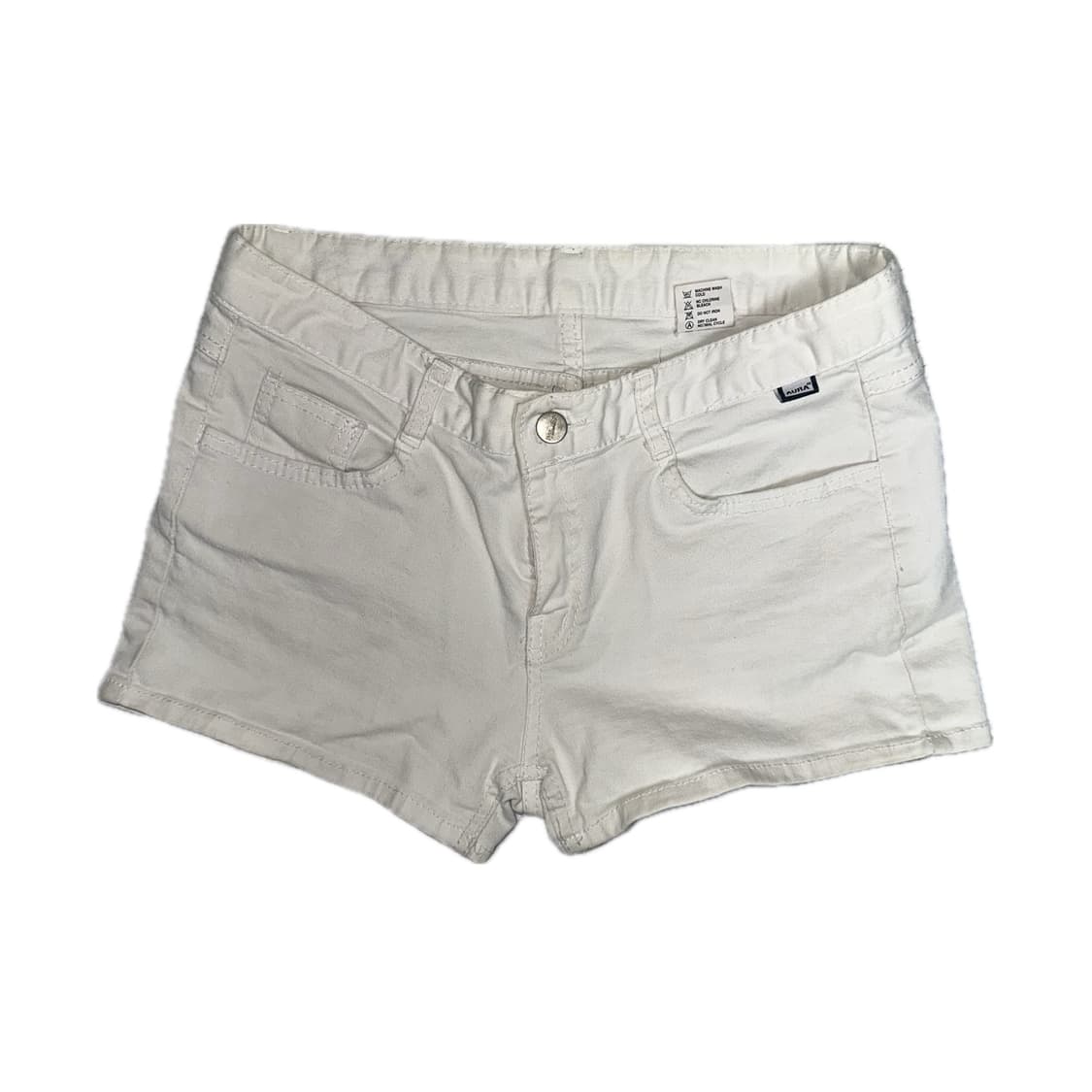 AURA DENIM 화이트 숏팬츠 shorts y2k 갸루 오리엔탈 상품이미지1