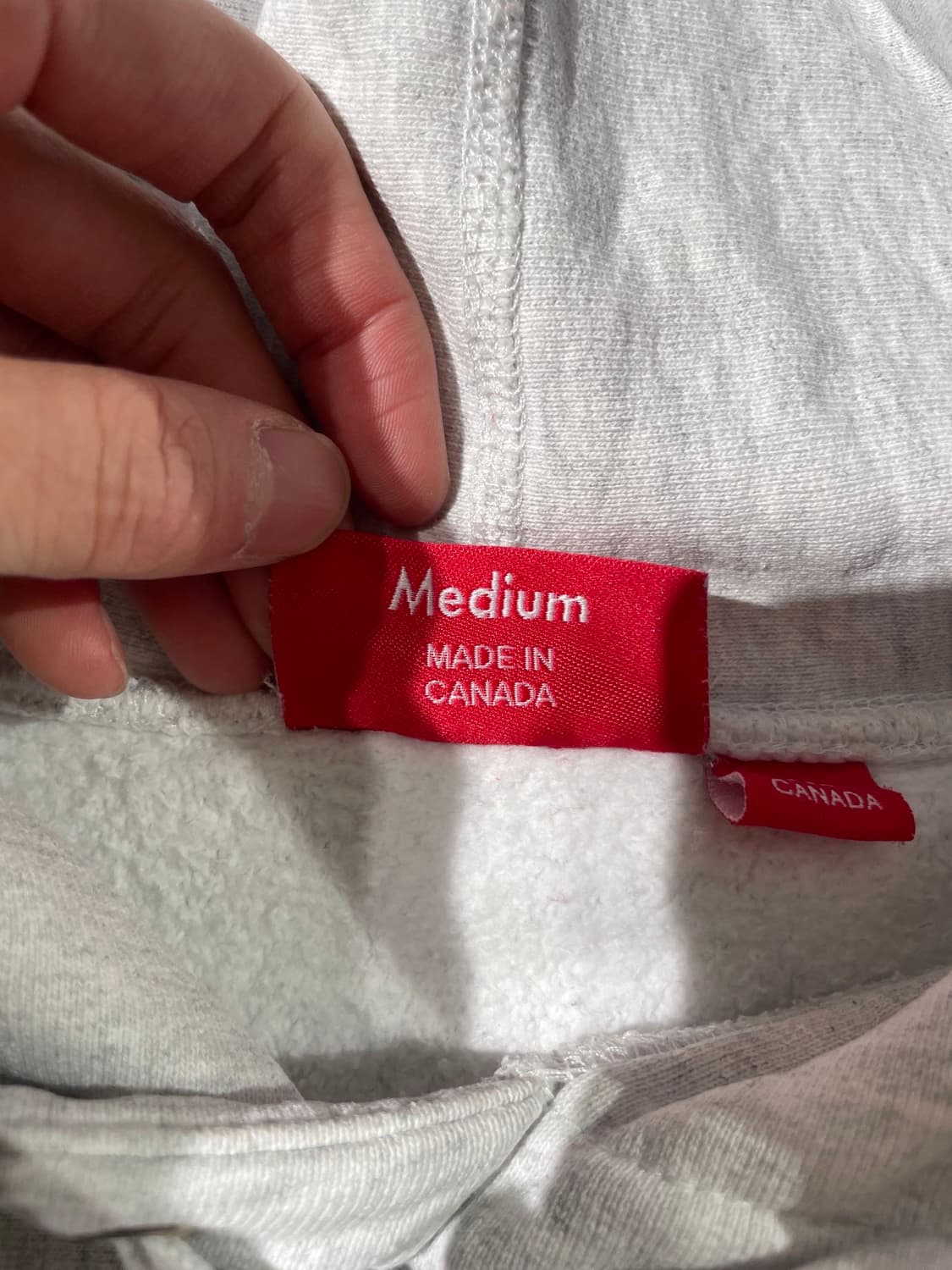 슈프림 멜란지 라이트 그레이 자카드 로고 스웻 후디 상품이미지8