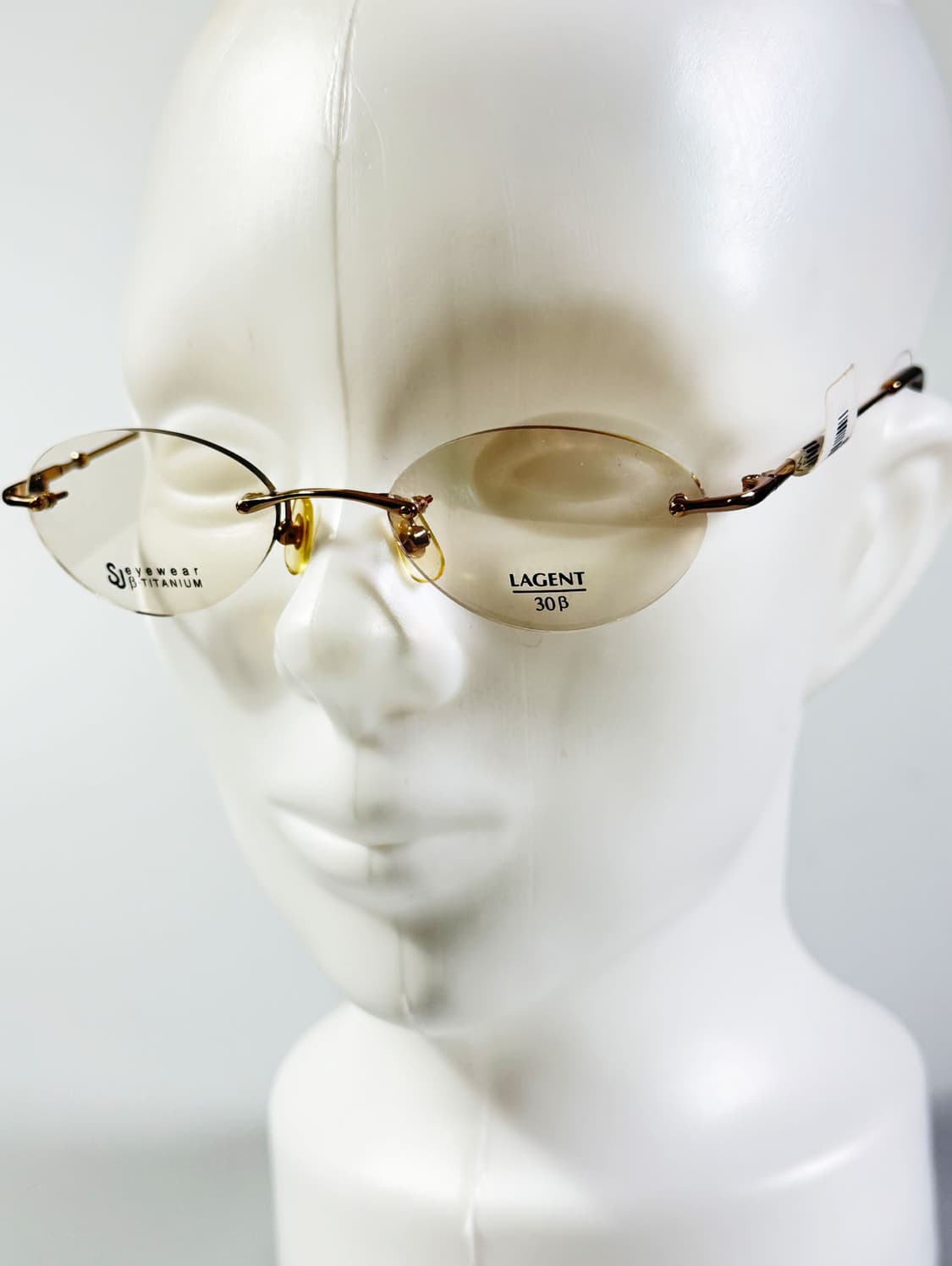 서전 SJ LAGENT 티타늄 무테 오벌 프레임 빈티지 틴트 안경 상품이미지9