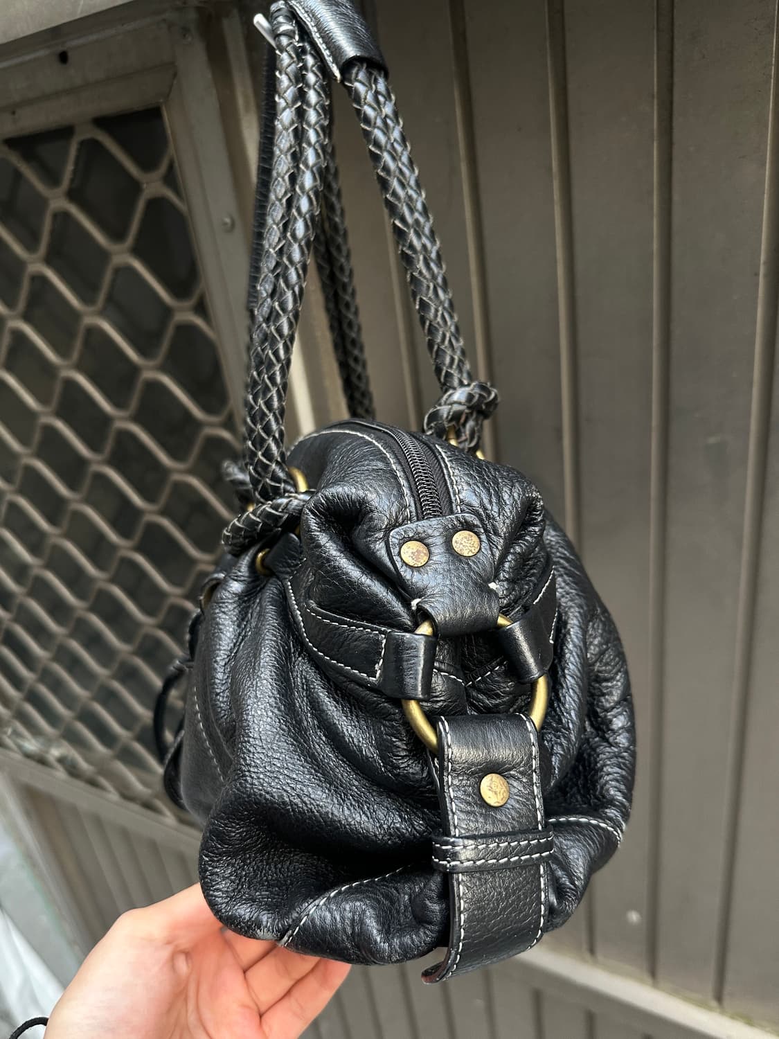 Vintage twisted leather shoulder bag 상품이미지5