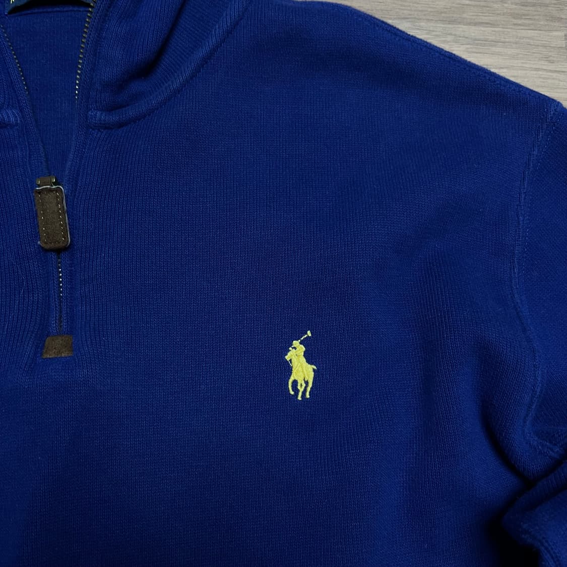 100 폴로 랄프로렌 반집업 블루 니트  상품이미지2