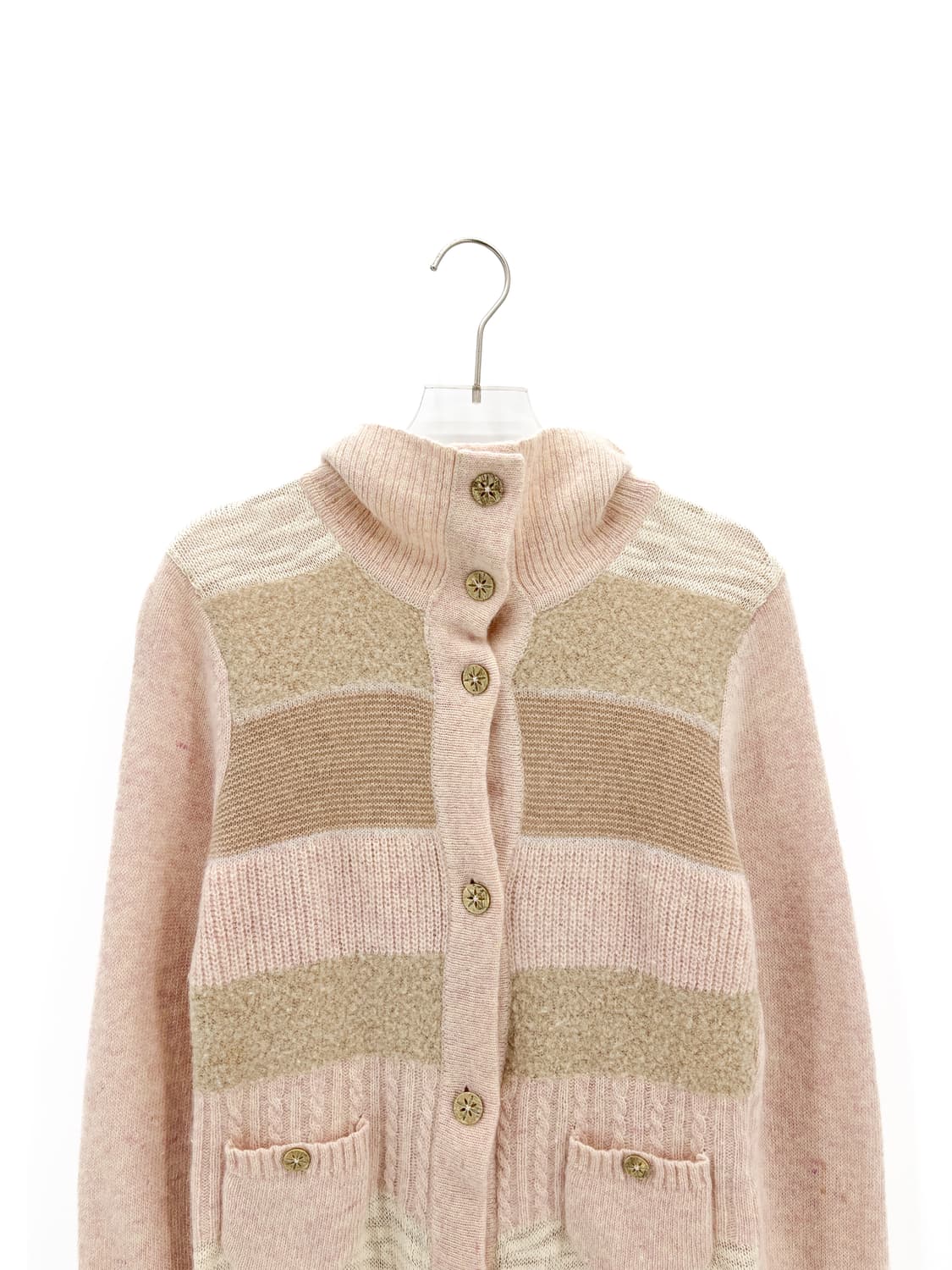 빈티지 파스텔 핑크 울&앙고라 니트 가디건 상품이미지2