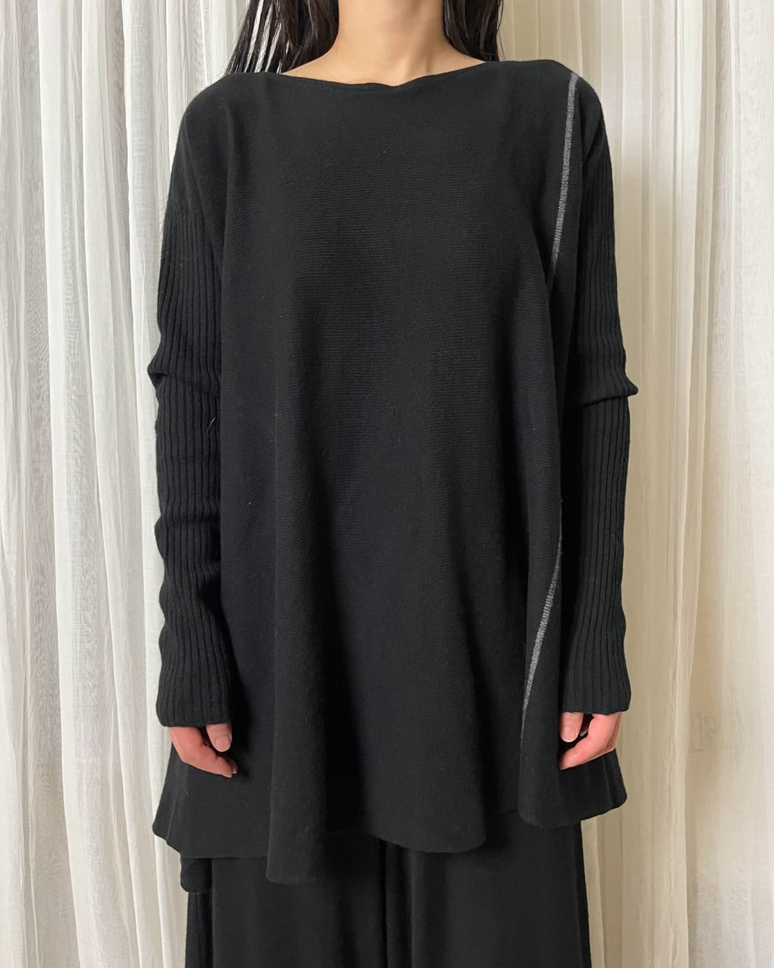 요지야마모토 플레어 롱 니트 yohji yamamoto y’s 비대칭 상품이미지3
