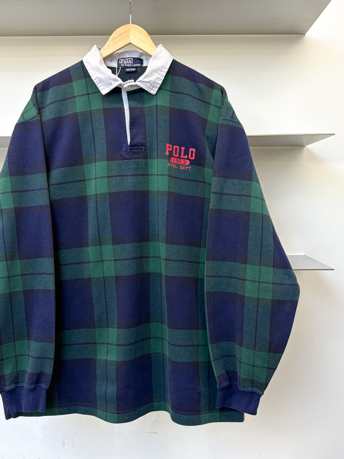 폴로랄프로렌 90s U.S.A 블랙와치 럭비티 상품이미지2