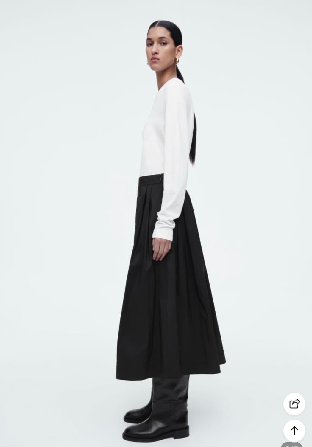 코스 플리티드 에이라인 미디 스커트 상품이미지4