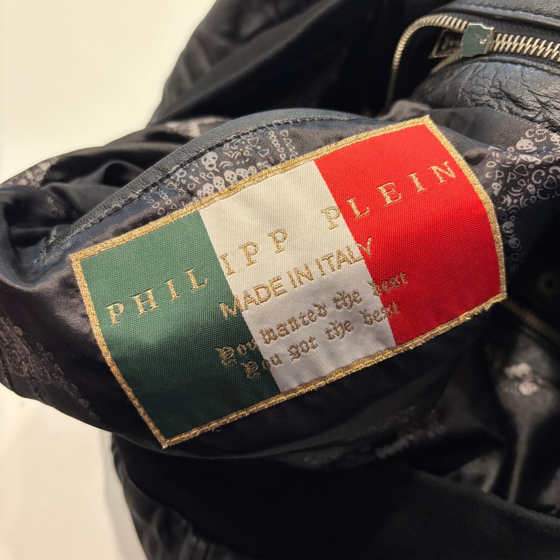 [L] 필립플레인 해골 램스킨 가죽 봄버 자켓 C659 상품이미지8