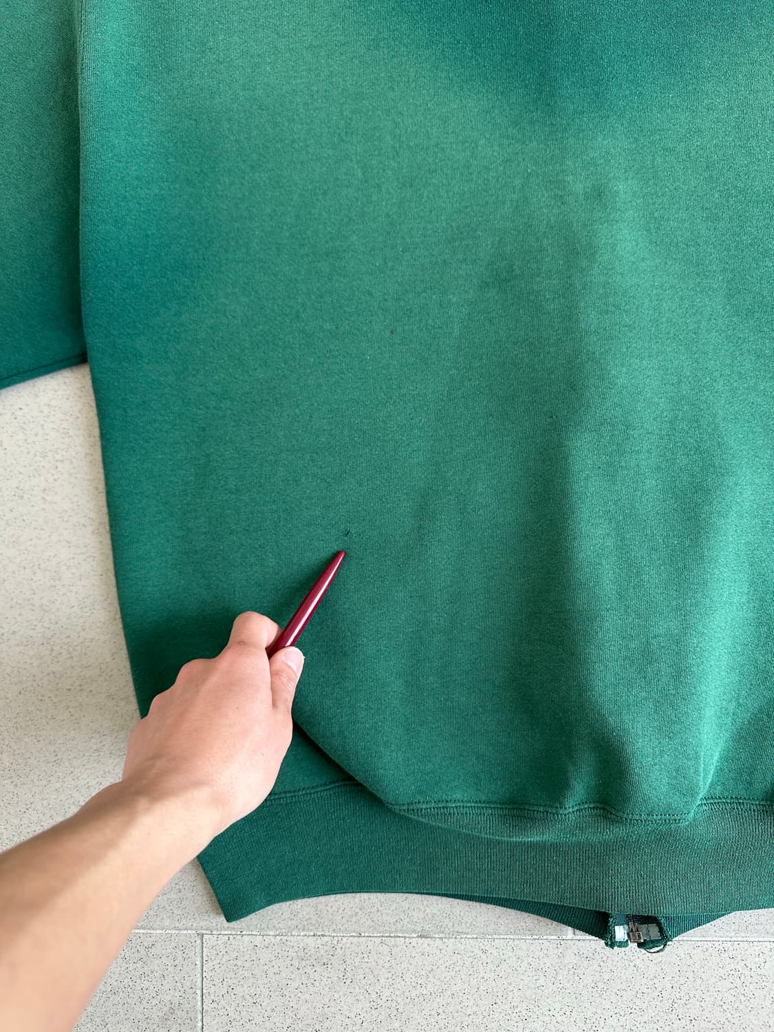 90s 빈티지 러셀 후드집업 그린 L USA 상품이미지9