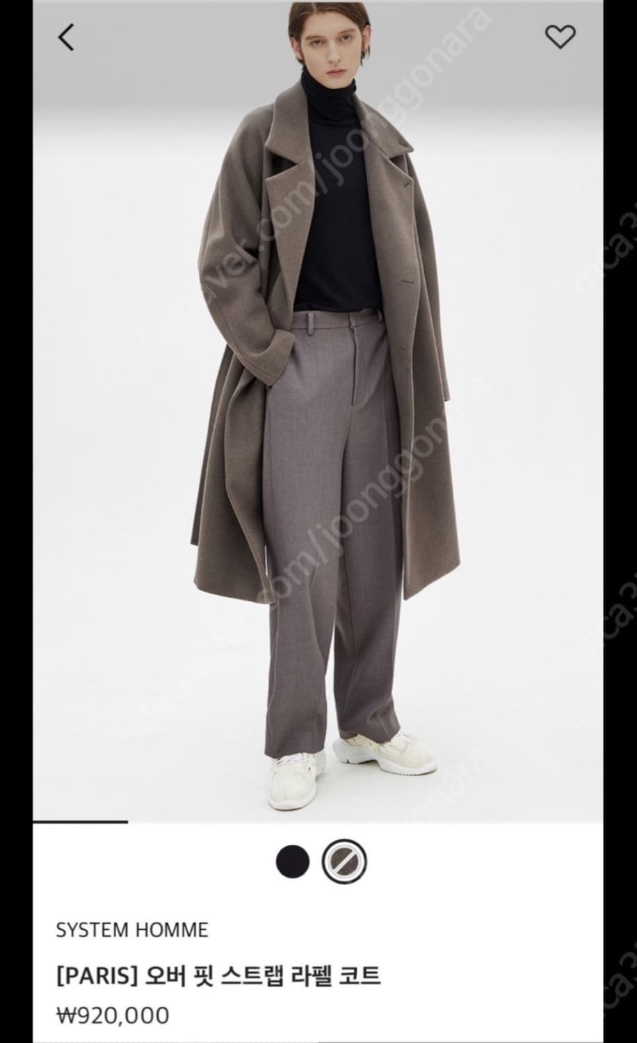 시스템옴므 파리 컬렉션 코트 팝니다 우영미 타임옴므 솔리드옴므 상품이미지1