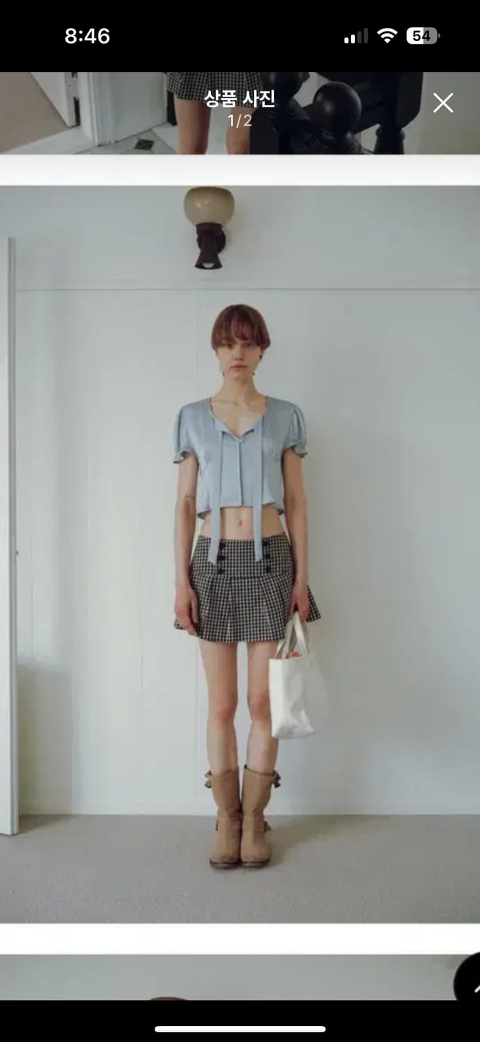 오버듀플레어 체크스커트 새상품 상품이미지1