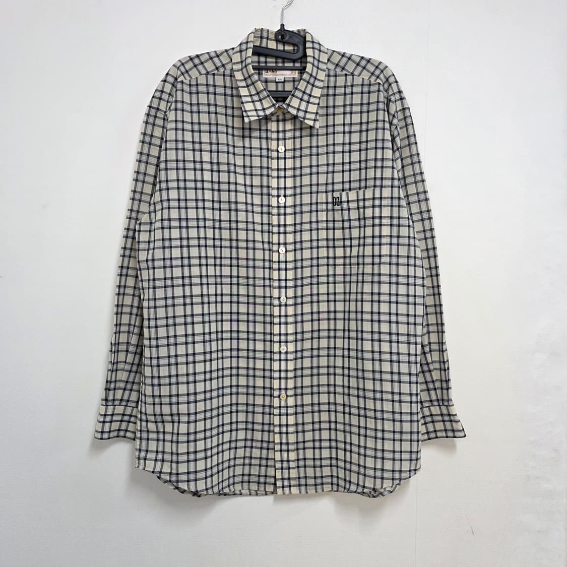 105 닥스 긴팔 체크 셔츠 베이지 상품이미지1