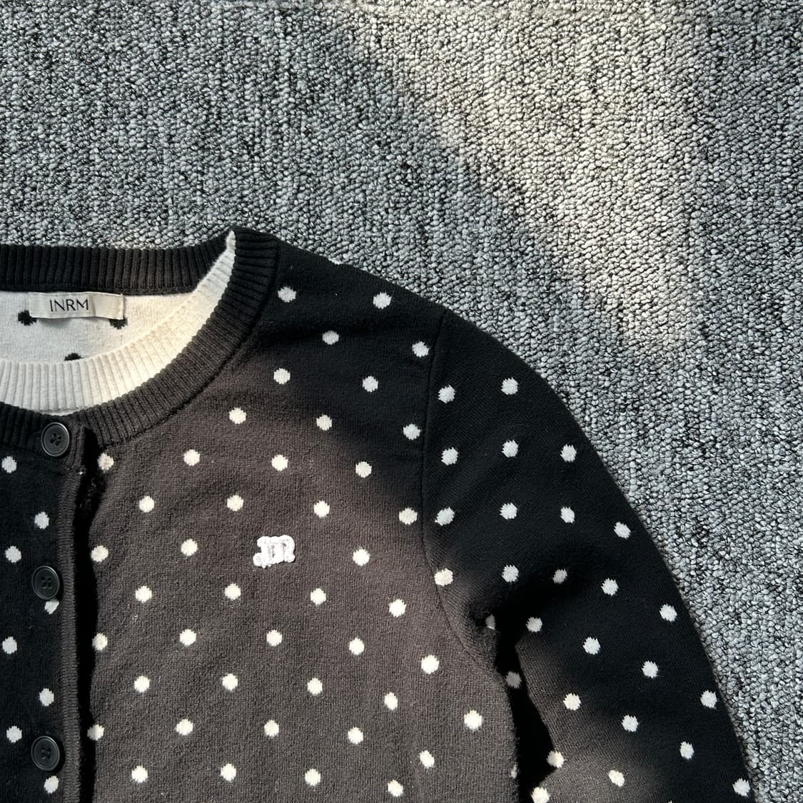 빈티지 땡땡이 도트 레이어드 가디건 상품이미지2