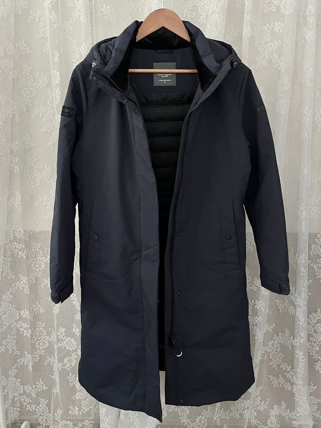 95) 디스커버리 덕다운 롱 코트 패딩 네이비 상품이미지3