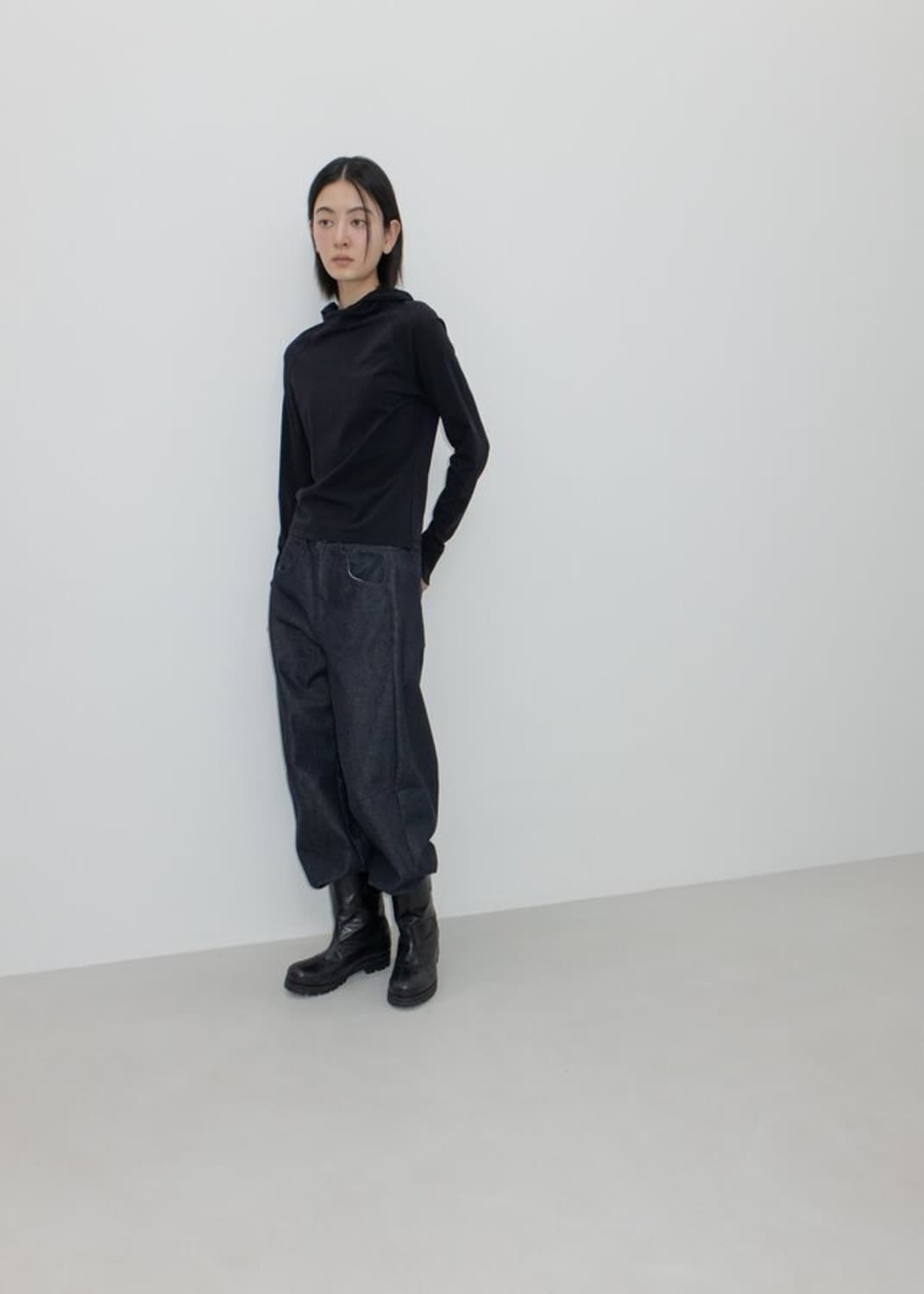 GBH HOOD RAGLAN TOP Black 상품이미지1