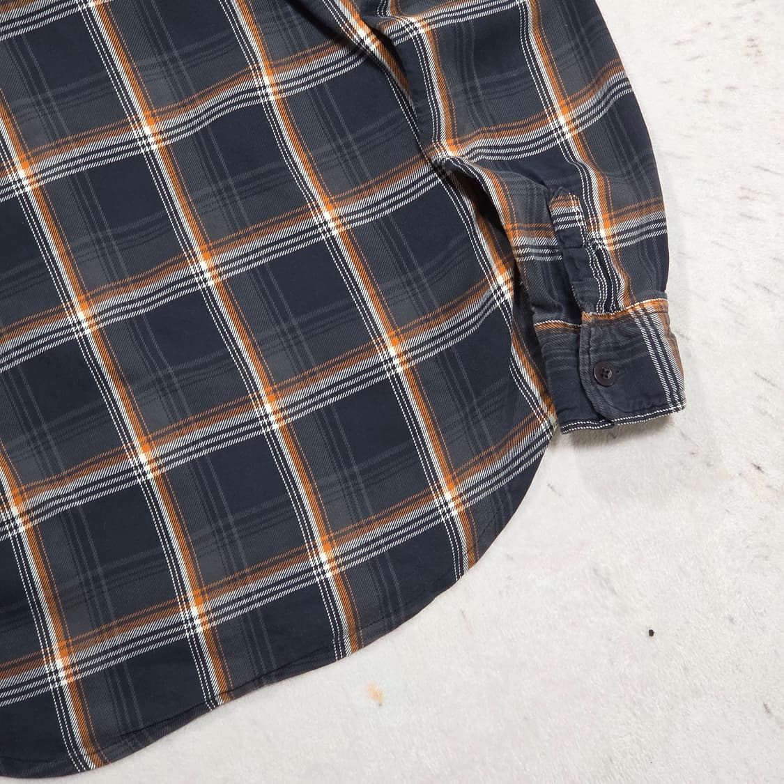 슈퍼드라이 오렌지 네이비 체크 셔츠 상품이미지6