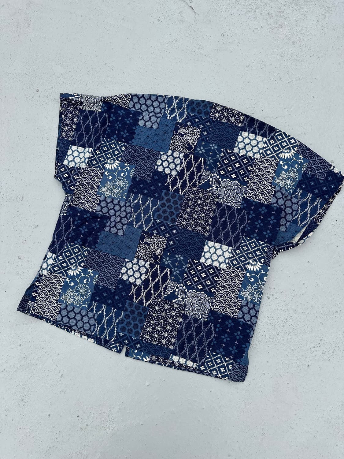 JP 보로 사시코 반팔 집업 셔츠 (m) 상품이미지4