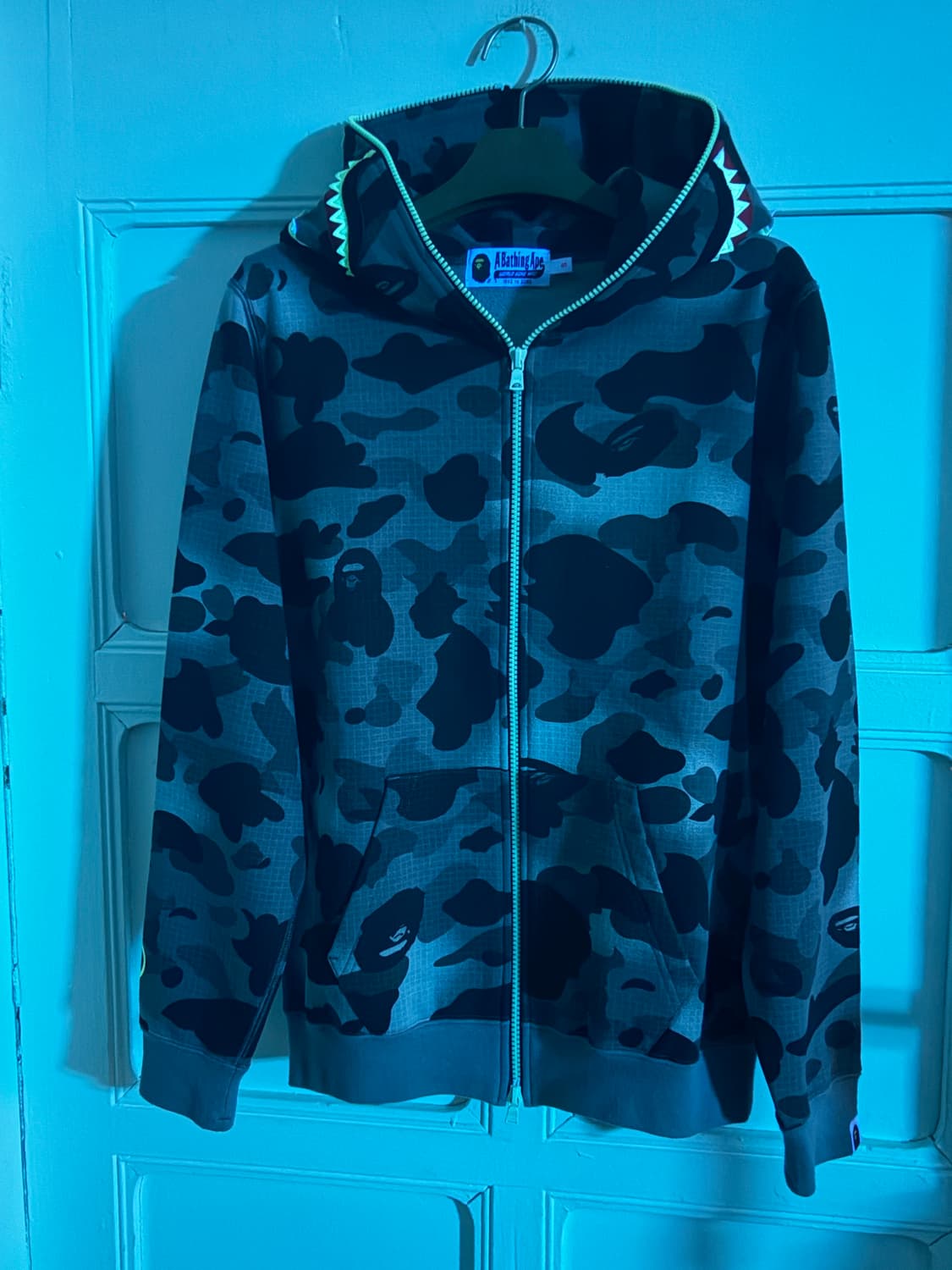 딱붙핏!! 베이프 흑계 샤크 후드 야광! 상품이미지10