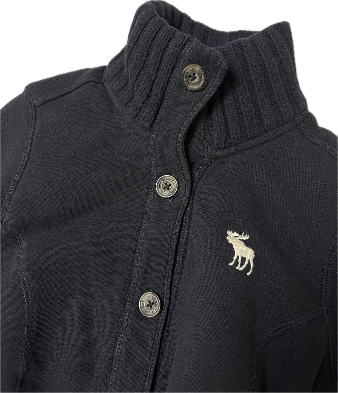 아베크롬비 양털 하이넥 버튼집업 네이비 S 상품이미지4