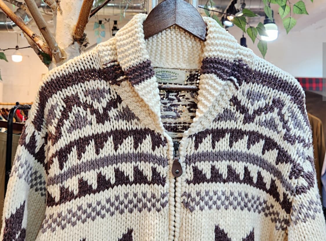 Possibility 울 블렌드 눈꽃 니트 빈티지 집업 상품이미지2