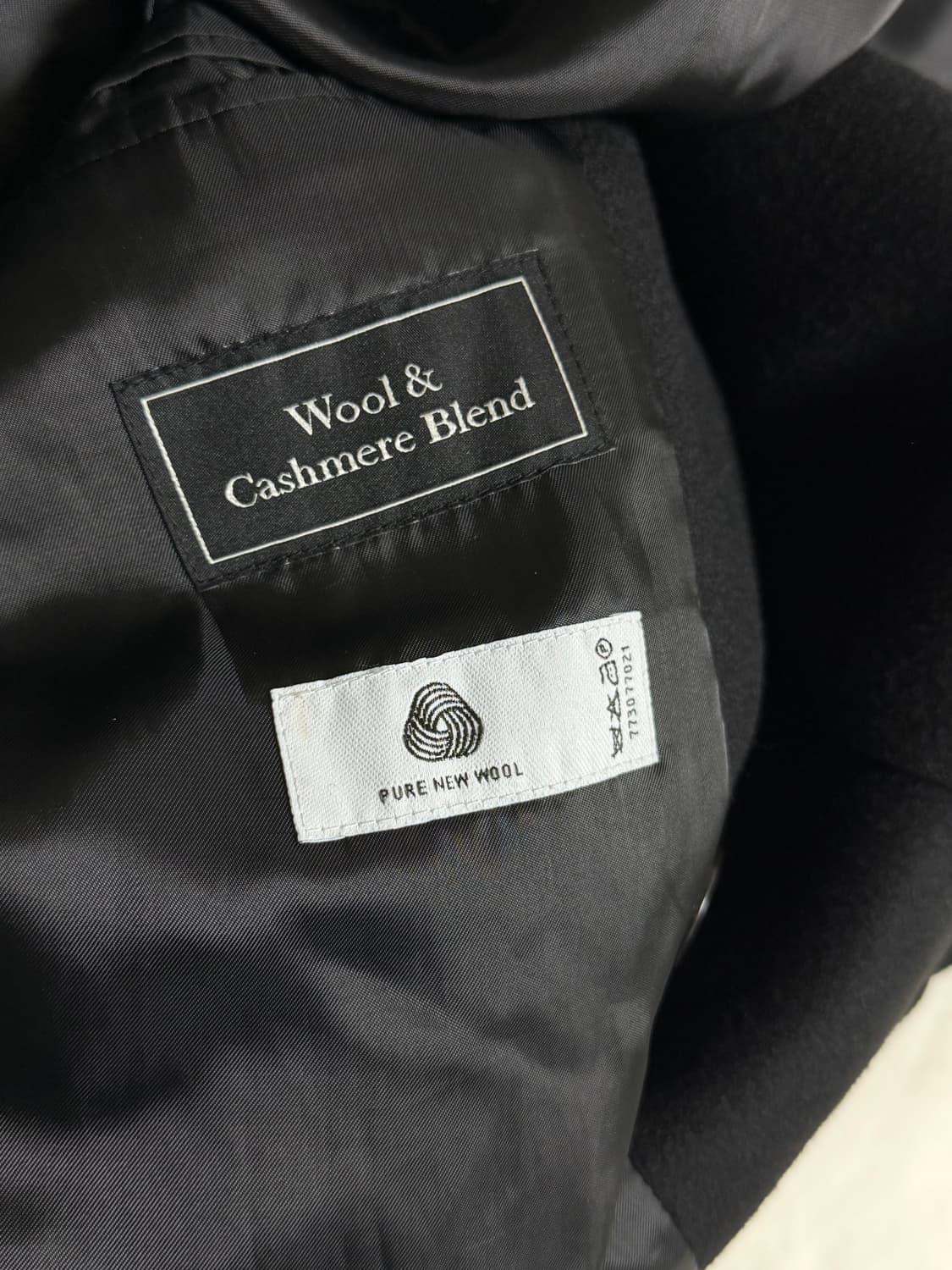 (M) 인사일런스 캐시미어 울 더블 롱 코트 블랙  상품이미지4