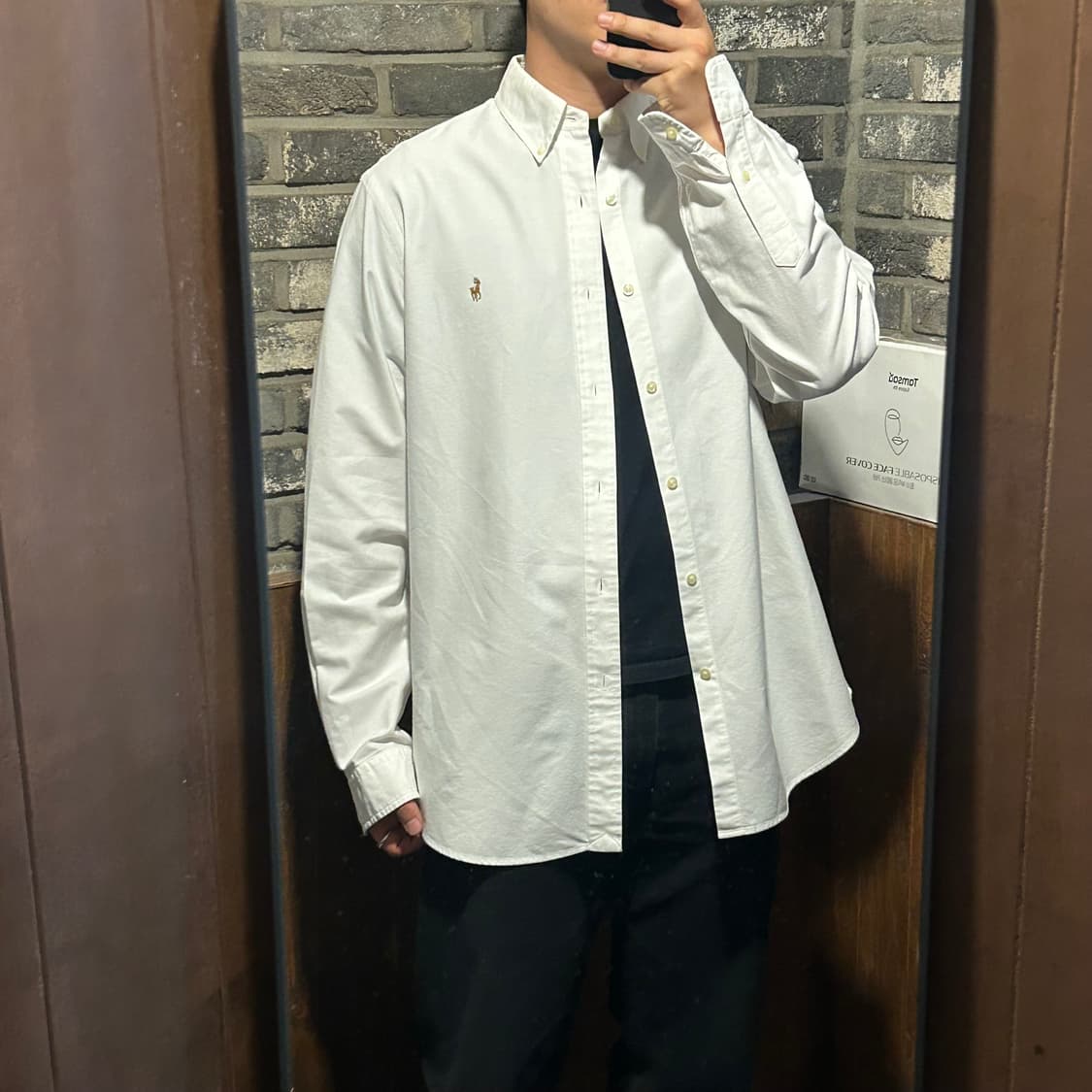 XL) 폴로 랄프로렌 커스텀핏 화이트 옥스포드 셔츠 신형 큐알탭 Z97 상품이미지10