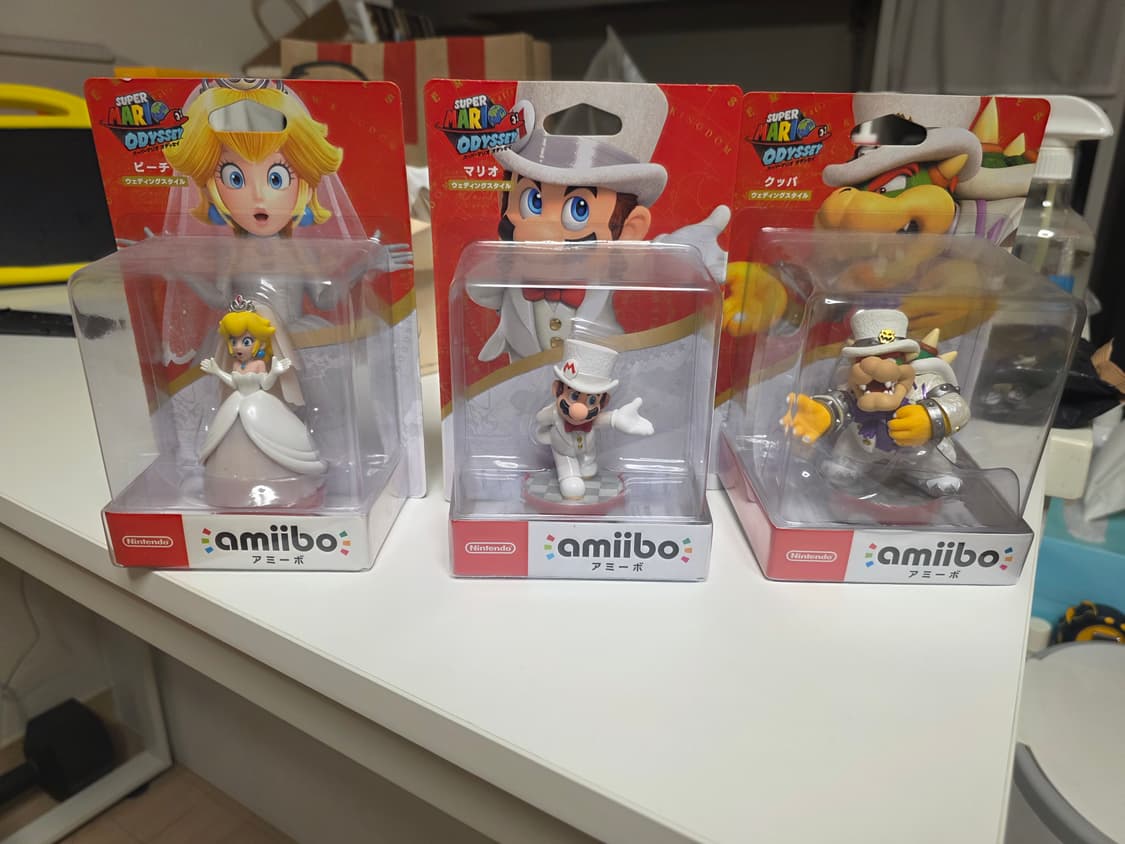 [미개봉]닌텐도 아미보 마리오/피치/쿠파 웨딩 피규어 세트 상품이미지2