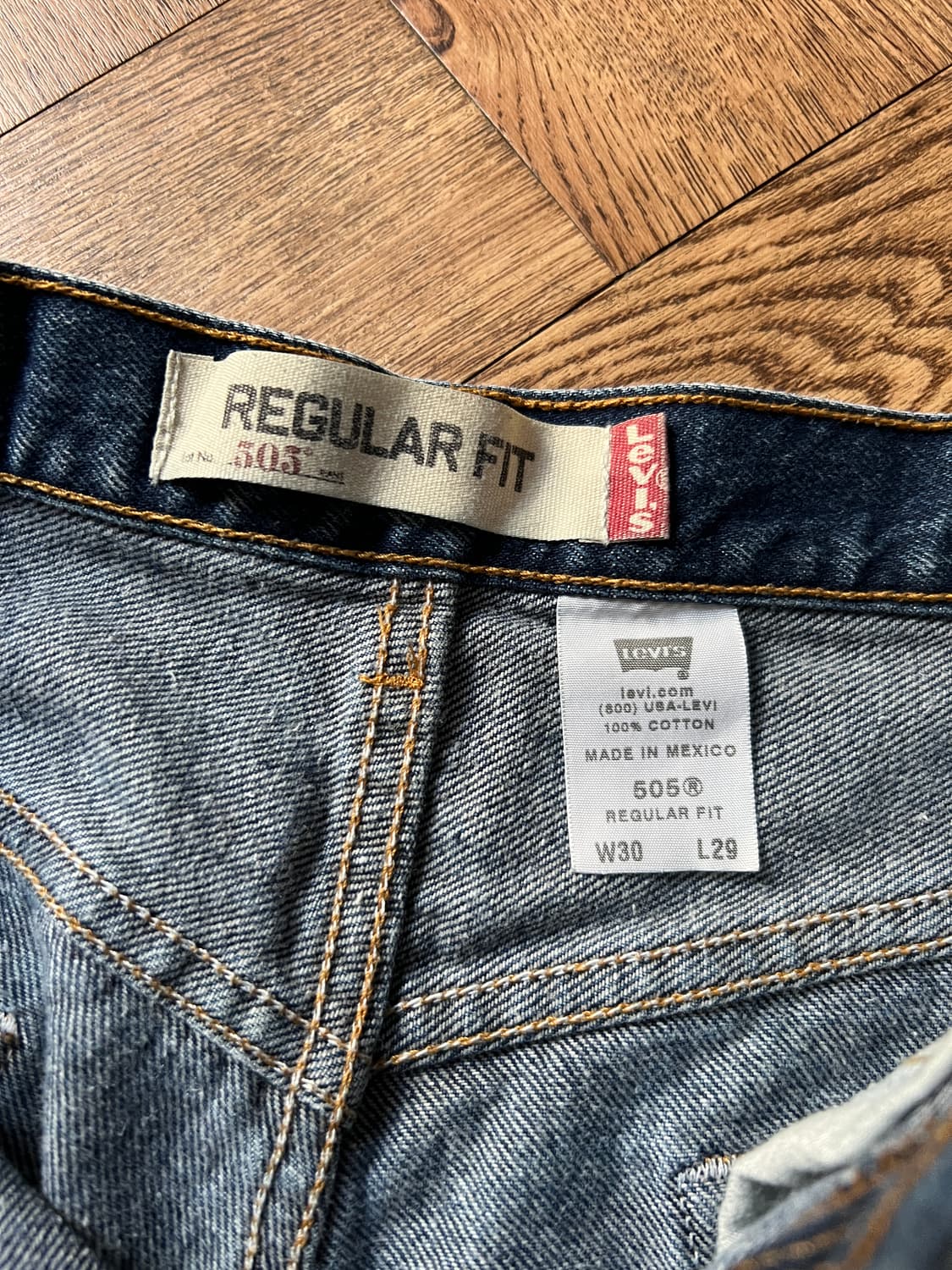 [30]00's 리바이스 USA 505 맥시코제 진청 데님 팬츠 상품이미지4